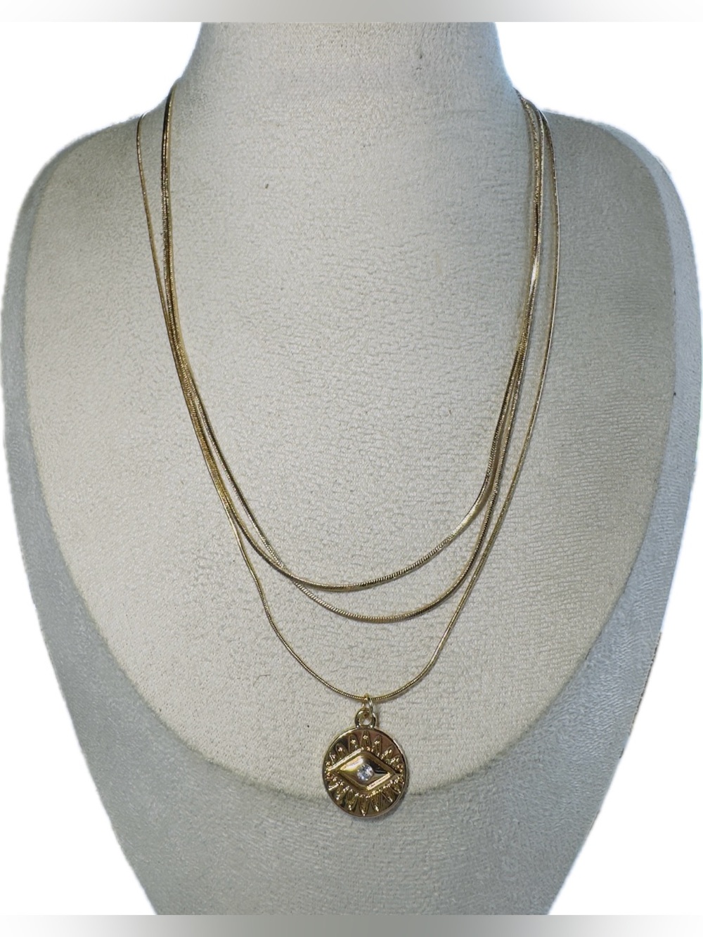 Aldo Gold-Tone Layered Necklace with Medallion